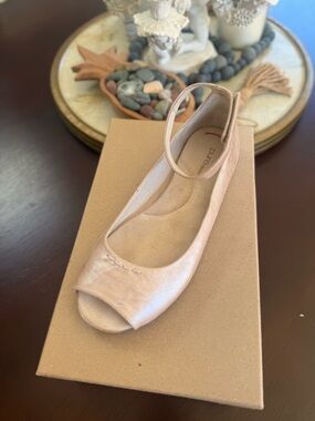 PureCare Blush Pink Peep-Toe Ankle-Strap Flat